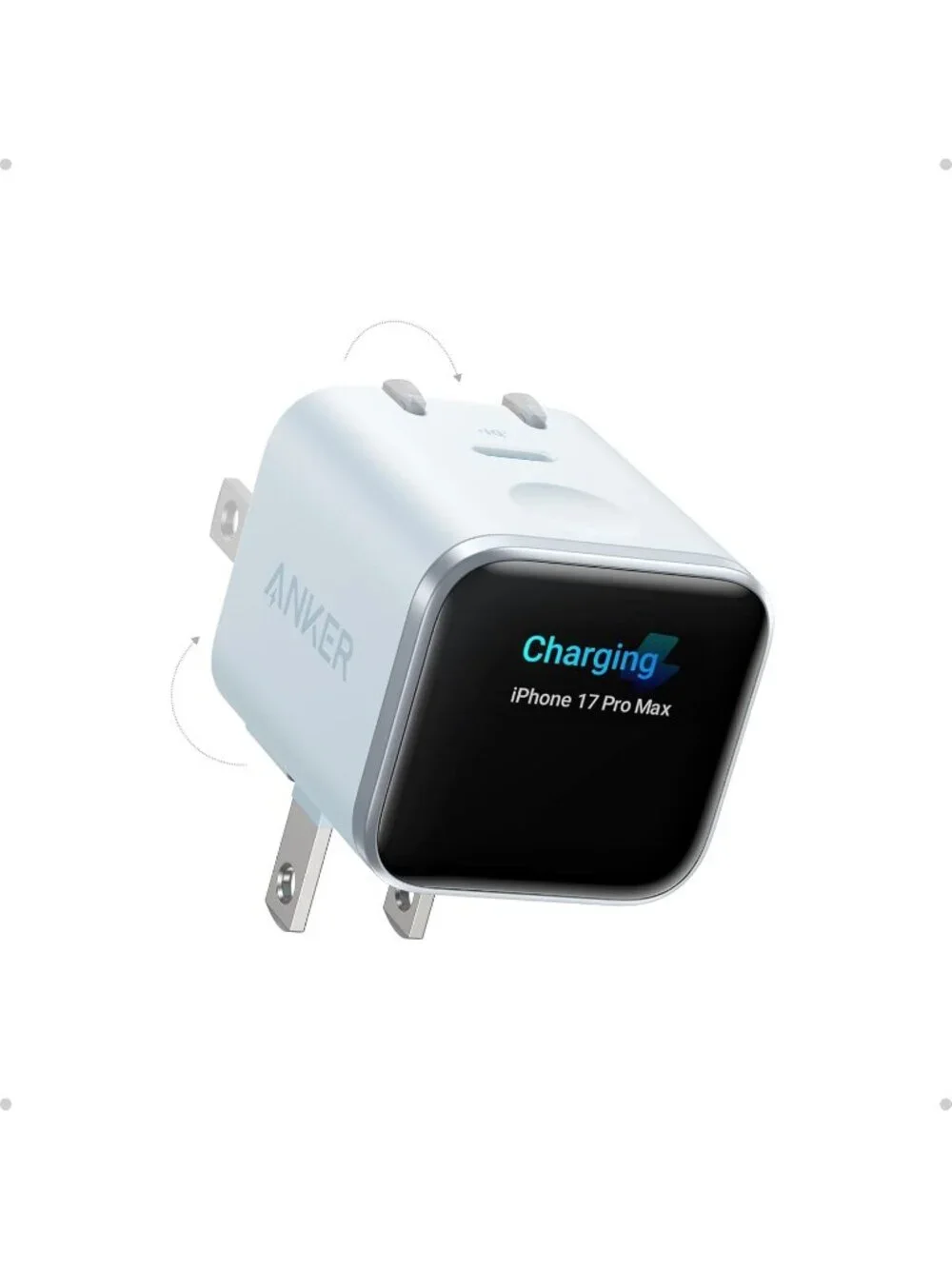 Anker Smart Display Charger 45w Fast Charging Smart Recognition Foldable Plug